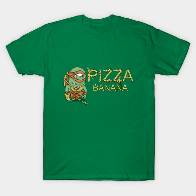 Pizza in Banana T-Shirt by Damian